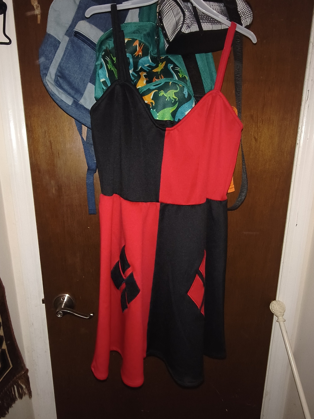 DC Comics Girls Red and Black Colorblock Spaghetti-Strap Dress